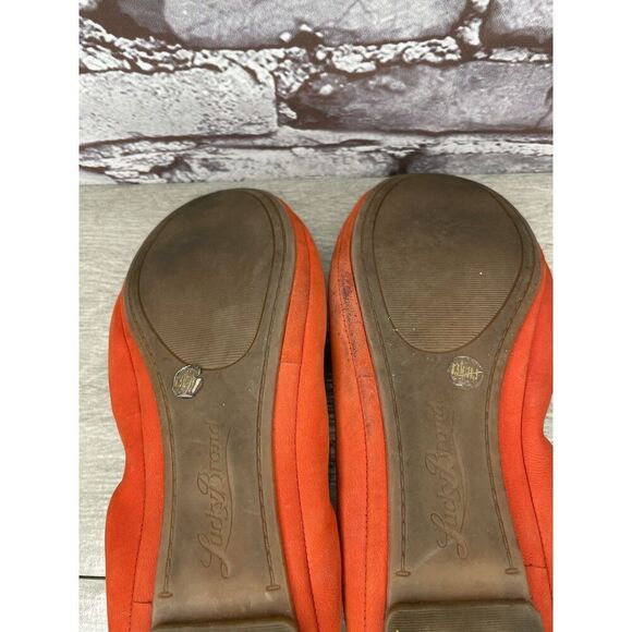 Lucky Brand Leather Emmie Orange Leather Ballet Flats Women’s Sz 8.5M US/38.5EU - Picture 10 of 16